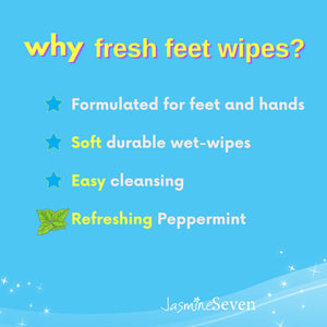 Fresh Feet Wipes - Peppermint 45ct Canister - Case of 6